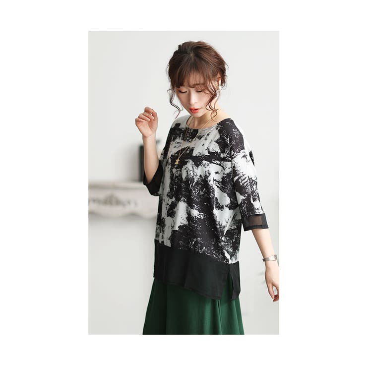 大人ハンサムなモノトーンシアートップス【5月13日20時販売新作】