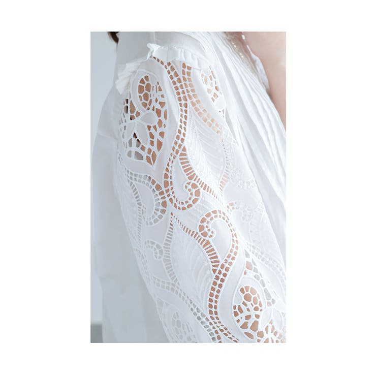 ふんわり袖レースの胸元タックコットンブラウス レディース ファッション | Sawa a la mode | 詳細画像17 