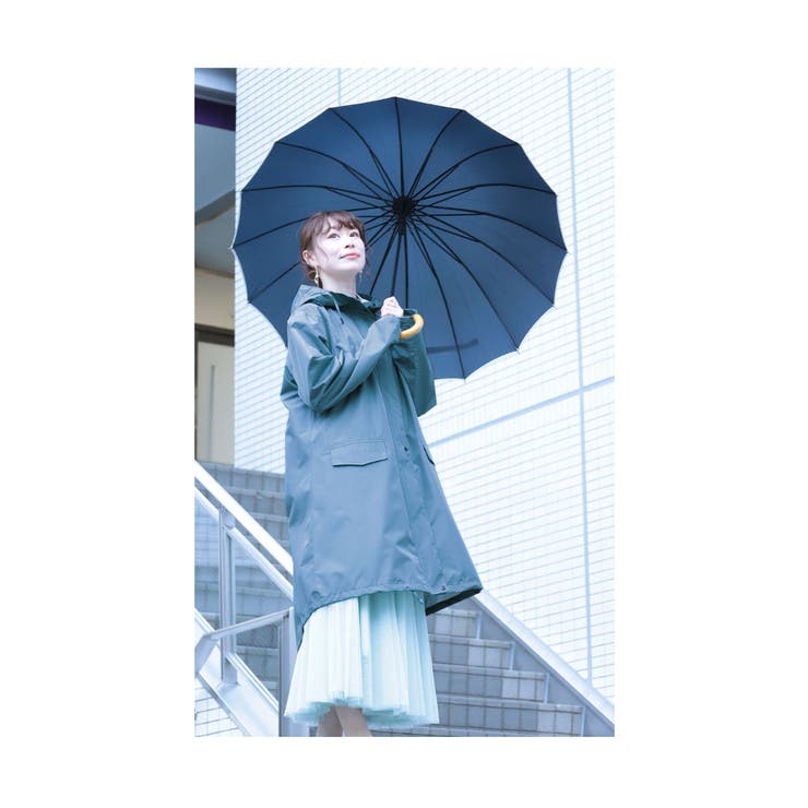 雨の日が楽しくなる収納バッグ付きレインコート レディース 