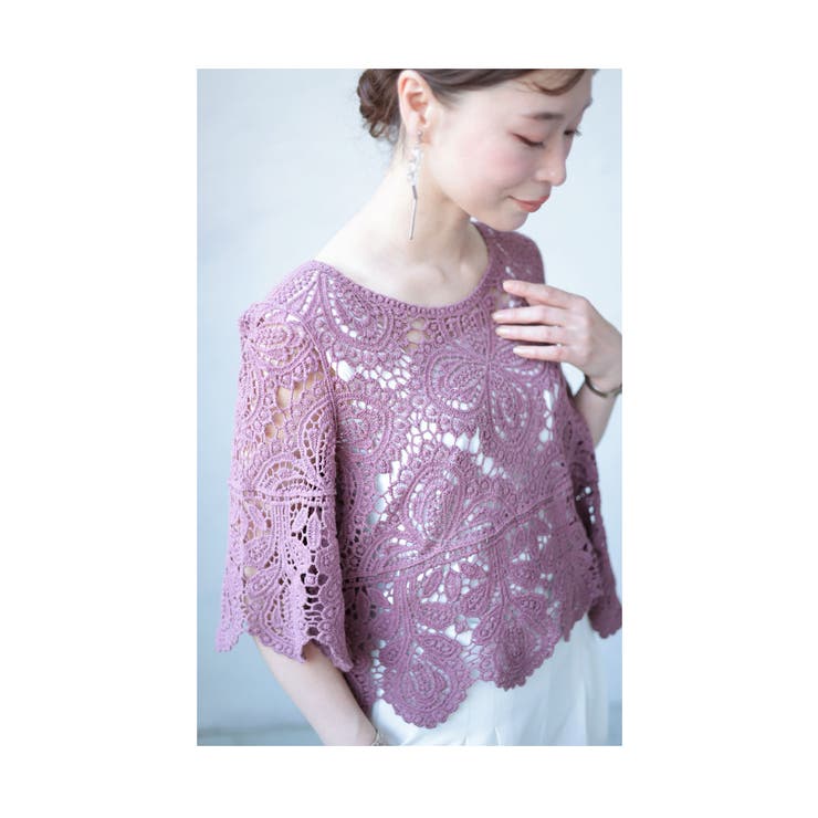 重ねても涼しげなクロシェ編みトップス【6月7日20時販売新作】