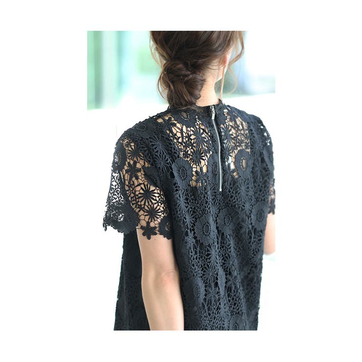 セール】 6ozデニム×レース刺繍チュニック （チュニック