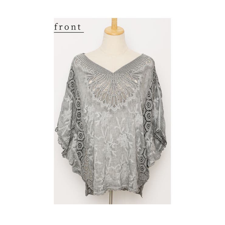 浮かび上がる花刺繍Ｖネックドルマンブラウス ブラウス シャツ | Sawa a la mode | 詳細画像20 