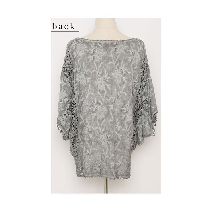 浮かび上がる花刺繍Ｖネックドルマンブラウス ブラウス シャツ | Sawa a la mode | 詳細画像22 