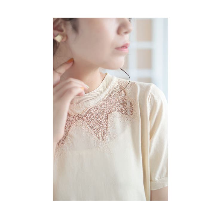 透き通るデコルテシアーな刺繍レースニットトップス レディース ファッション[品番：SLMW0009765]｜Sawa a la  mode（サワアラモード ）のレディースファッション通販｜SHOPLIST（ショップリスト）
