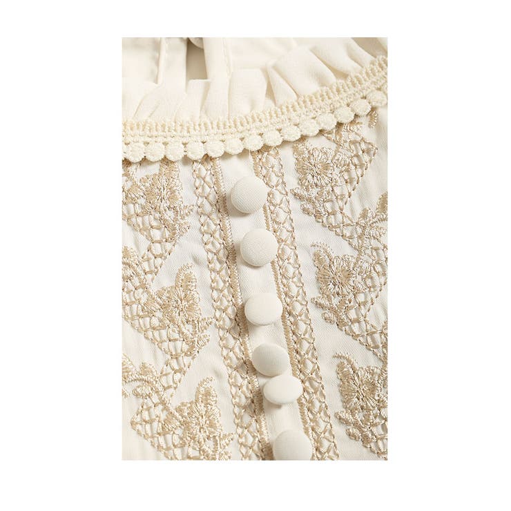 気品溢れる刺繍が目を惹くシフォンシャツブラウス レディース ファッション | Sawa a la mode | 詳細画像3 