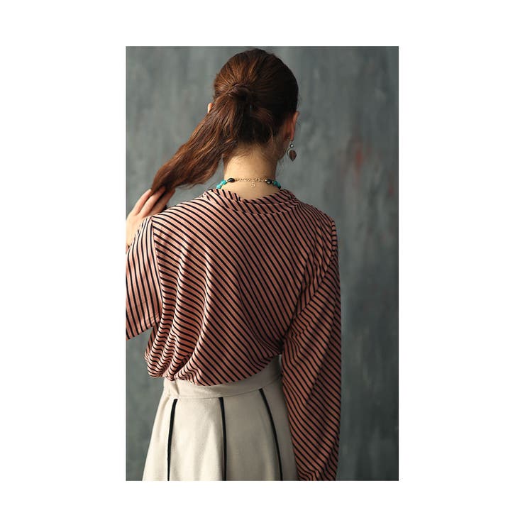 バイアスボーダー柄ボトルネックトップス トップス カットソー[品番：SLMW0009880]｜Sawa a la mode（サワアラモード  ）のレディースファッション通販｜SHOPLIST（ショップリスト）