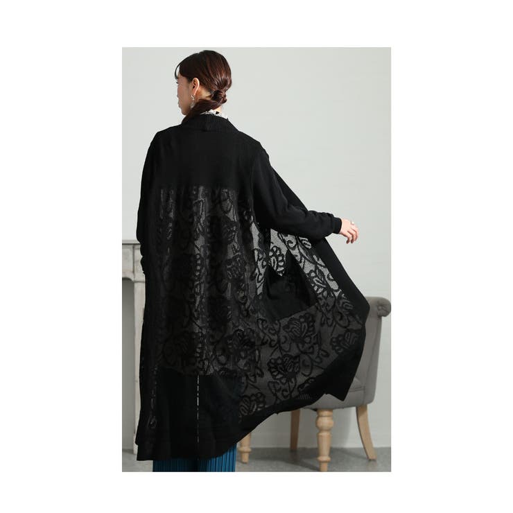 優雅なシルエットを着流す花柄ロングカーディガン【10月9日20時販売新作】