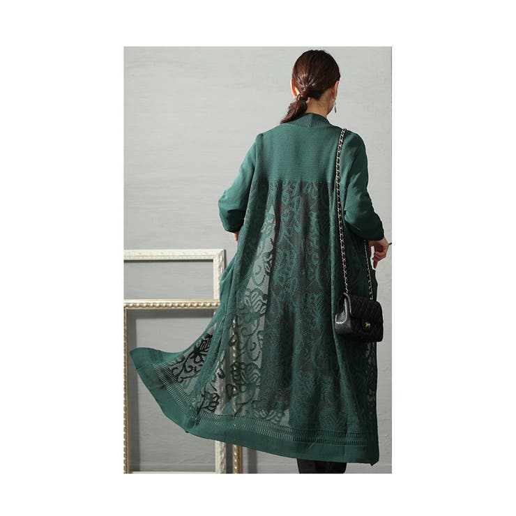 優雅なシルエットを着流す花柄ロングカーディガン【10月9日20時販売新作】