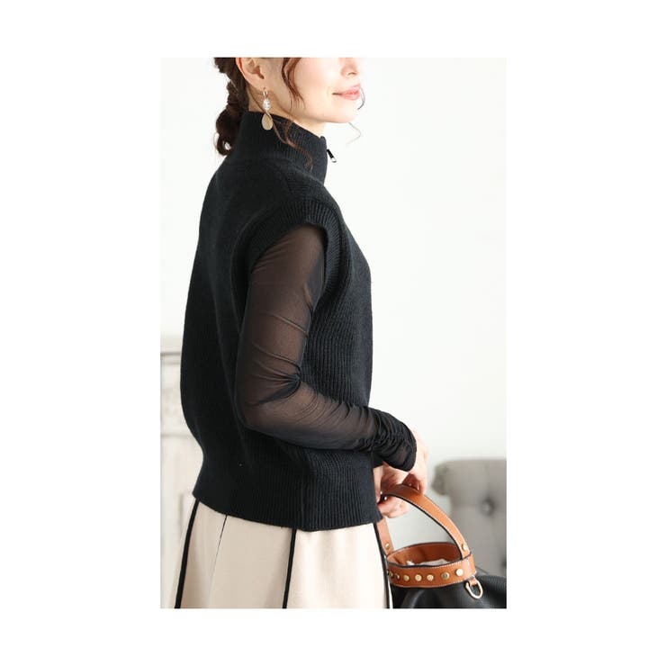 着こなし自由自在なジップアップニットベスト レディース ファッション[品番：SLMW0009953]｜Sawa a la mode（サワアラモード  ）のレディースファッション通販｜SHOPLIST（ショップリスト）