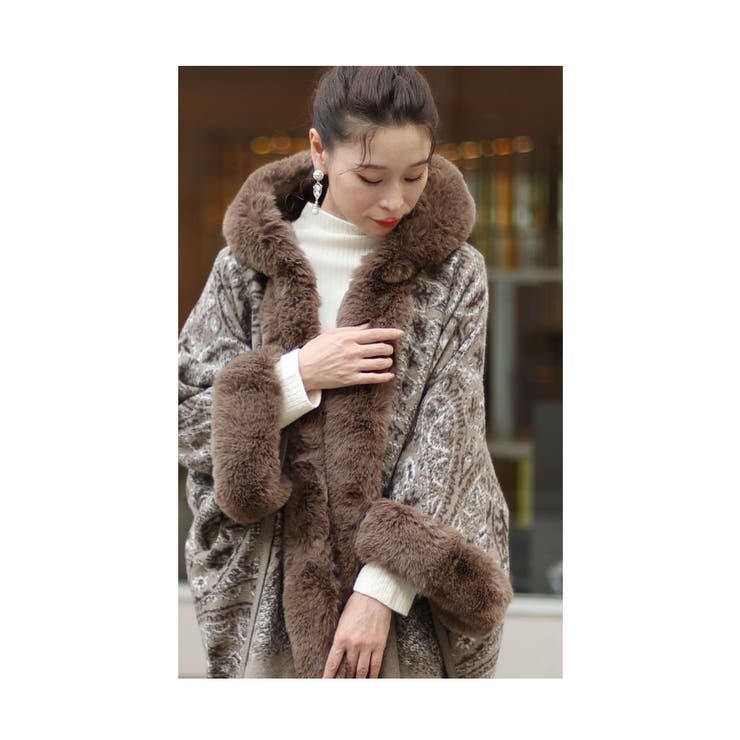 ラグジュアリーに包まれるエコファーポンチョガウン レディース ファッション | Sawa a la mode | 詳細画像19 