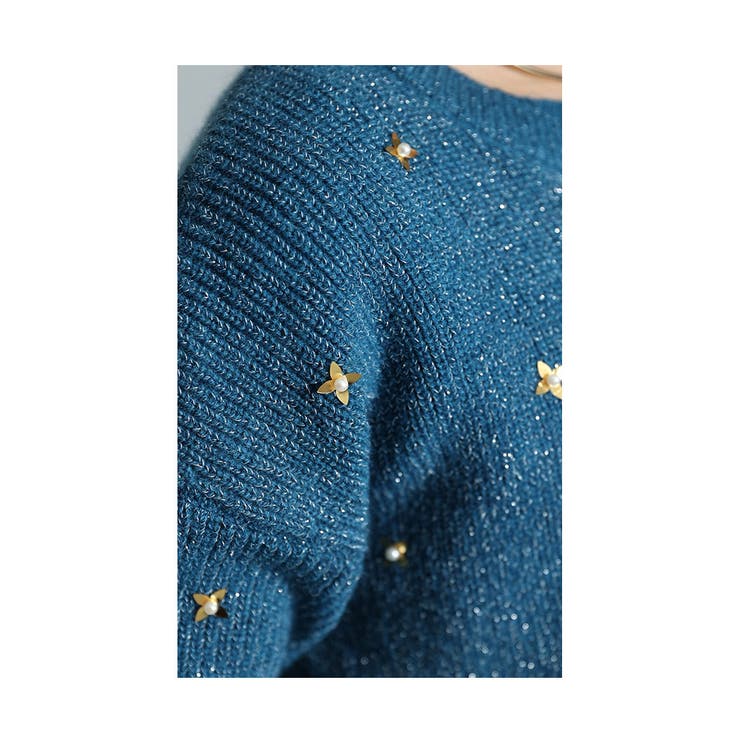煌く小花が散りばめられたラメ入りニット【10月26日20時販売新作】