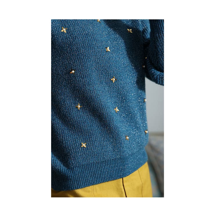 煌く小花が散りばめられたラメ入りニット【10月26日20時販売新作】