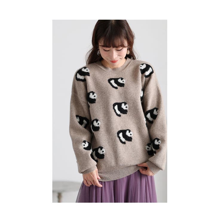 ころんと可愛らしいもこもこパンダニットトップス レディース ファッション | Sawa a la mode | 詳細画像7 