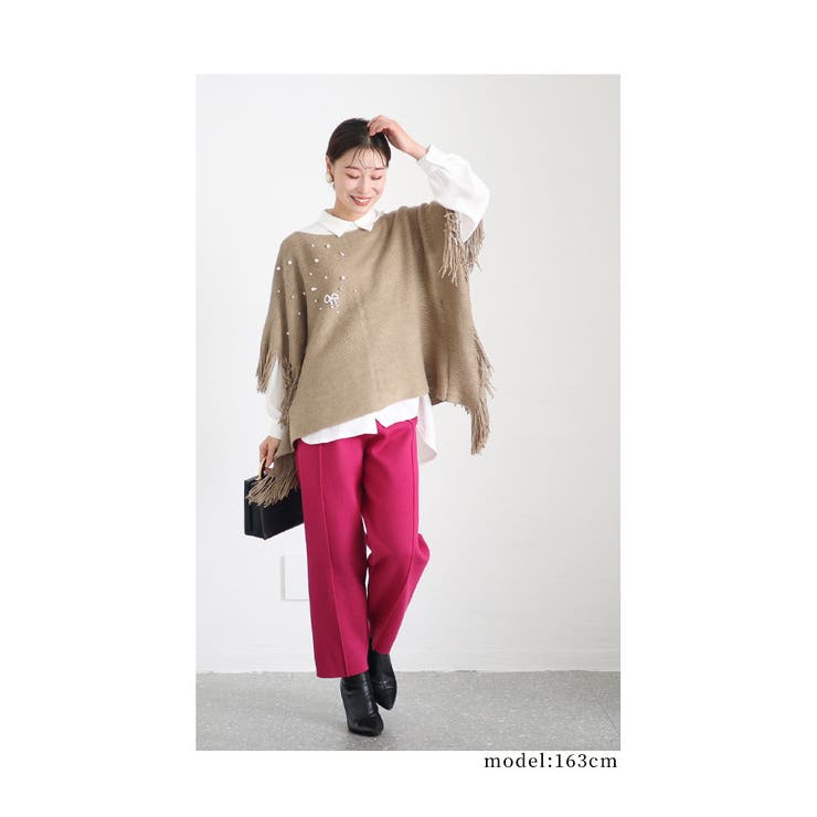 ゆったり体を包み込むフリンジニットポンチョ レディース ファッション[品番：SLMW0010021]｜Sawa a la mode（サワアラモード  ）のレディースファッション通販｜SHOPLIST（ショップリスト）