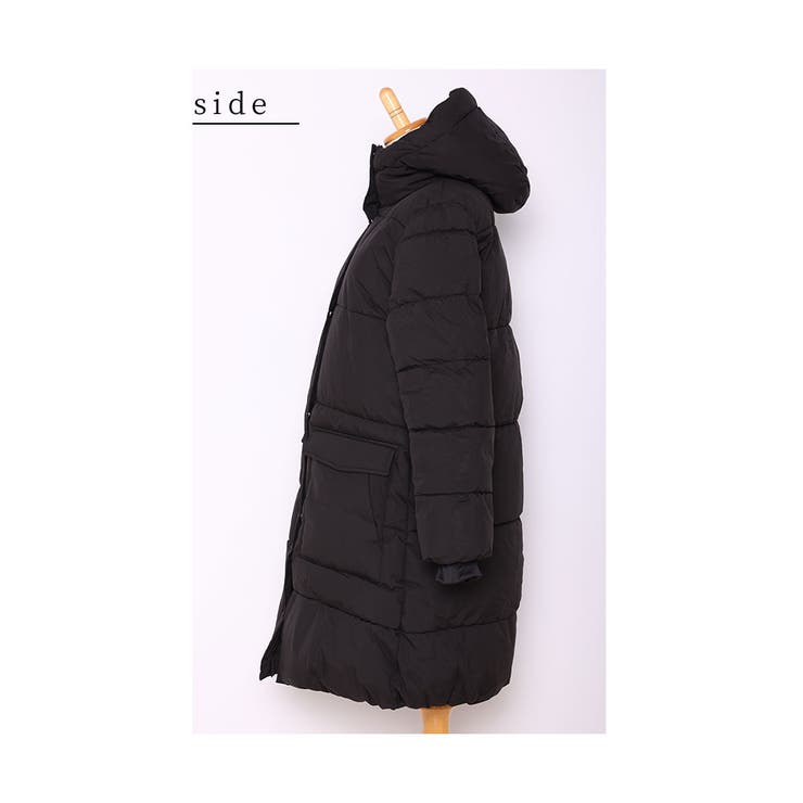 防寒しながらスタイルアップフード付き中綿ジャケット アウター レディース 品番 SLMW0010082 Sawa a la mode サワアラモード レディース