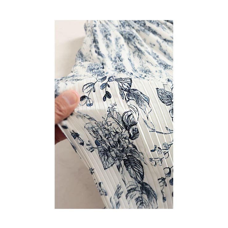 暖かな裏フリースの花柄プリーツスカート【12月6日20時販売新作】