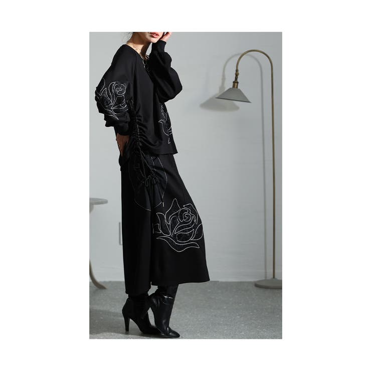 繊細に描かれたステッチ薔薇柄スカート レディース ファッション[品番：SLMW0010127]｜Sawa a la mode（サワアラモード  ）のレディースファッション通販｜SHOPLIST（ショップリスト）