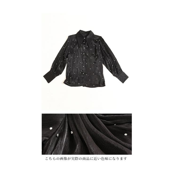 星のように瞬くビジューのパフスリーブブラウス【1月10日20時販売新作】