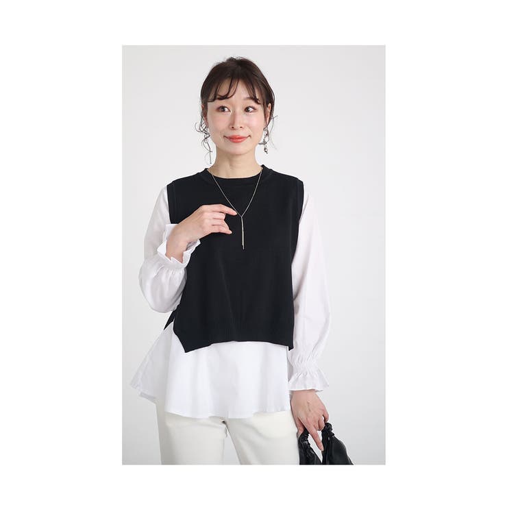 「コーデ要らず」シャツ×ベスト2点セット【2月3日20時販売新作】