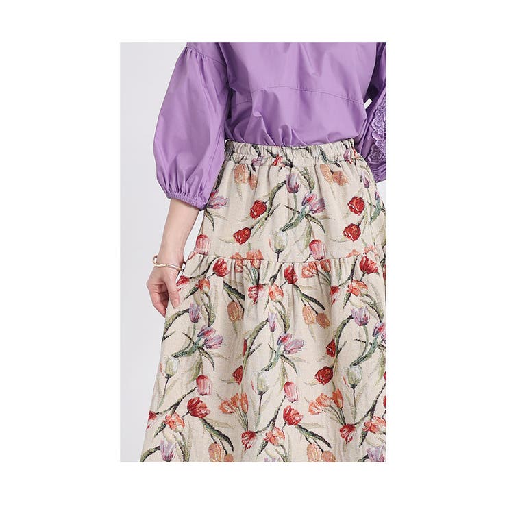 艶やかに咲くチューリップのゴブラン織りフレアスカート レディース ファッション[品番：SLMW0010256]｜Sawa a la  mode（サワアラモード ）のレディースファッション通販｜SHOPLIST（ショップリスト）