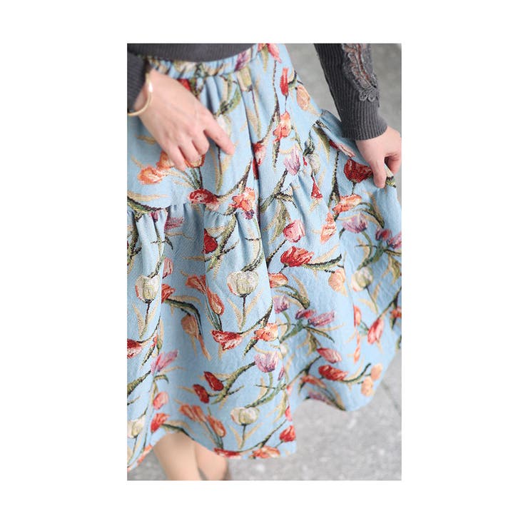 艶やかに咲くチューリップのゴブラン織りフレアスカート レディース ファッション[品番：SLMW0010256]｜Sawa a la  mode（サワアラモード ）のレディースファッション通販｜SHOPLIST（ショップリスト）