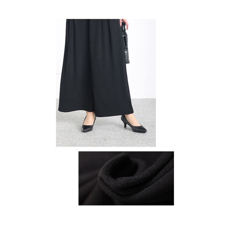 裾が床につかないストレッチタックワイドパンツ【2月7日20時販売新作】