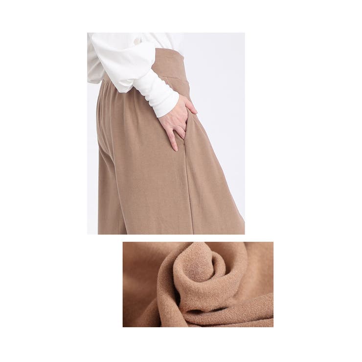 裾が床につかないストレッチタックワイドパンツ【2月7日20時販売新作】