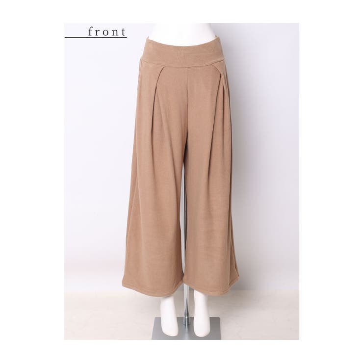 裾が床につかないストレッチタックワイドパンツ【2月7日20時販売新作】