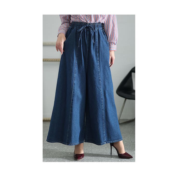 大人カジュアルなトレンドを着こなすデニムガウチョパンツ レディース ファッション[品番：SLMW0010289]｜Sawa a la  mode（サワアラモード ）のレディースファッション通販｜SHOPLIST（ショップリスト）