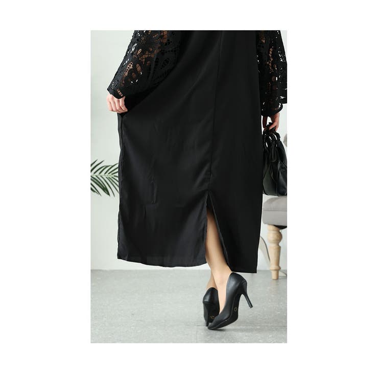 1枚でお洒落見えなレース袖ロングワンピース ドレス レディース | Sawa a la mode | 詳細画像19 