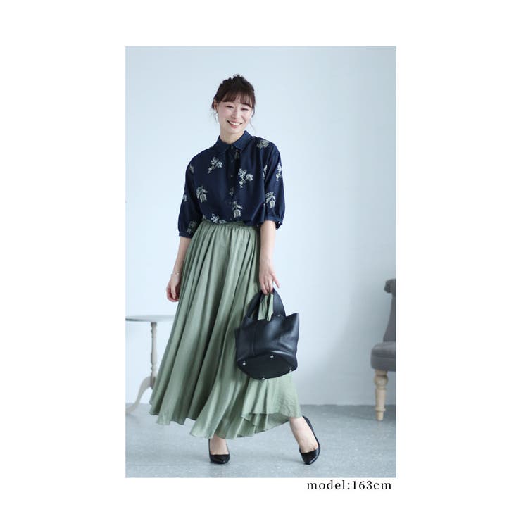 花刺繍舞うレース襟コットンブラウス【3月6日20時販売新作】