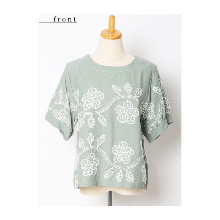 蔦に流れる草花刺繍のふんわり袖シャツブラウス レディース ファッション | Sawa a la mode | 詳細画像23 