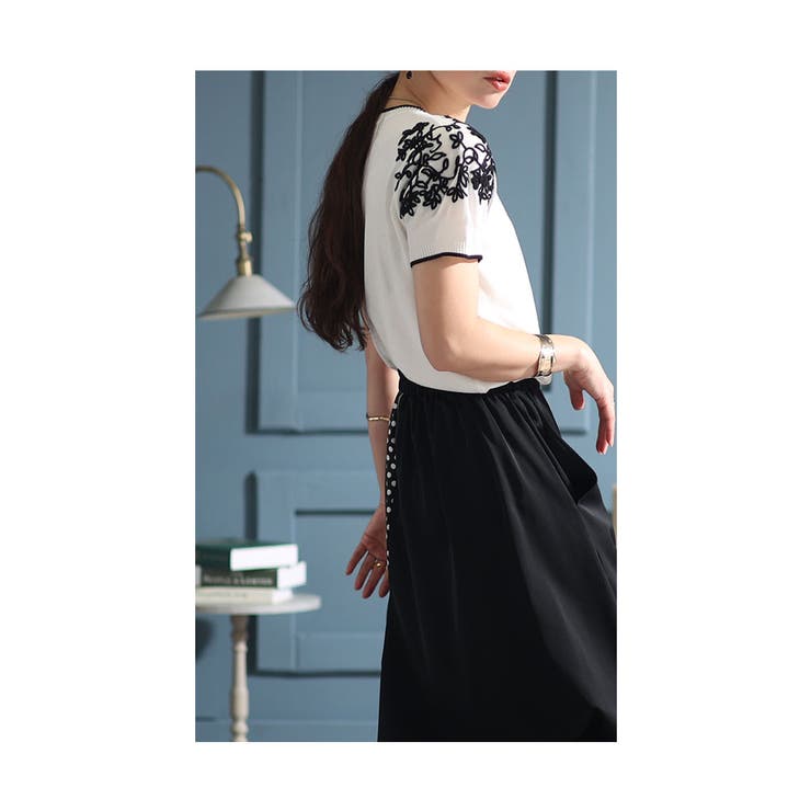 Sawa a la mode ワンピース レディース 長袖 ニット チュール