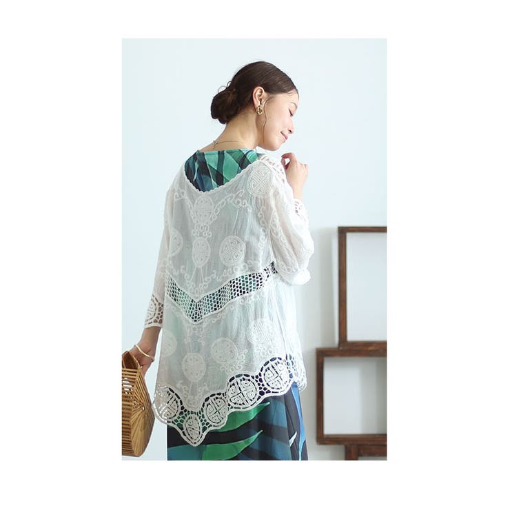 アシンメトリーな裾のカッティングレーストップス レディース ファッション | Sawa a la mode | 詳細画像7 