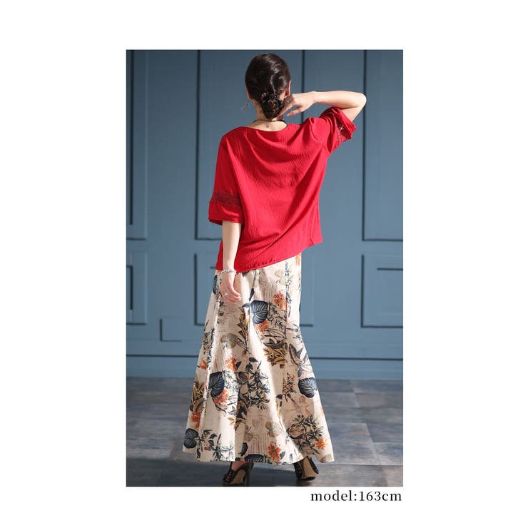 ヴィンテージ感じるシボ感花柄かぎ編みレーストップス レディース ファッション | Sawa a la mode | 詳細画像9 