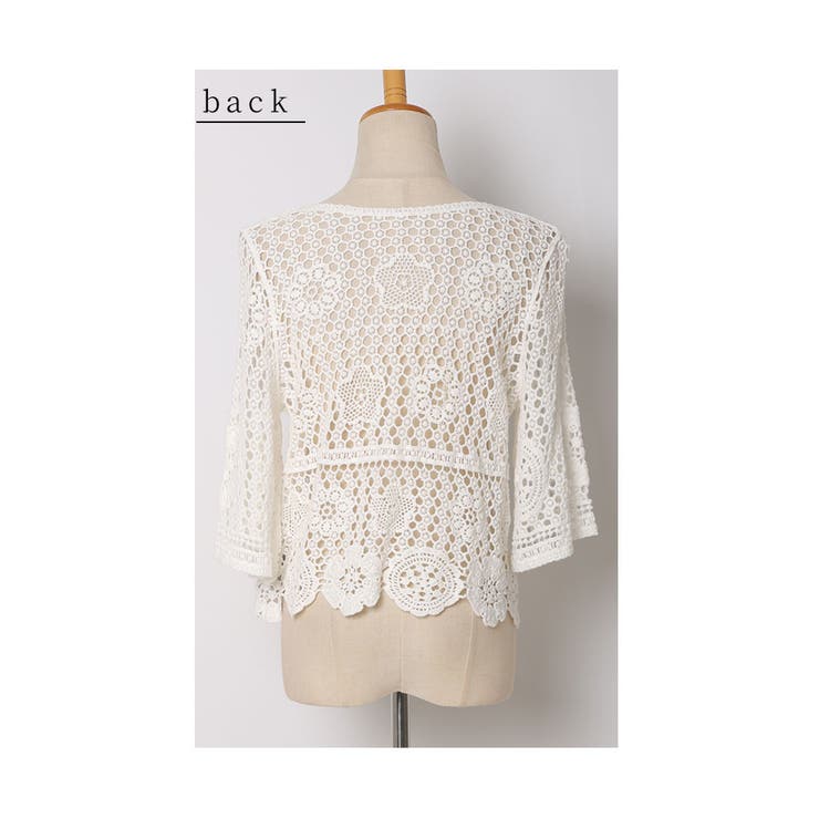 【美品】Sybilla シビラ かぎ編み レース ワイドスリーブ トップス 美品】Sybilla シビラ かぎ編み レース ワイドスリーブ トップス