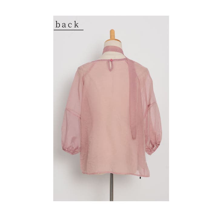 美品　ソブ　sov. シャツ　とろみ　ボウタイ　ピンク　長袖 美品 ソブ sov. シャツ とろみ ボウタイ ピンク 長袖