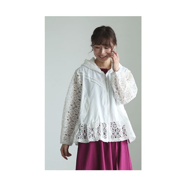 雨の日を楽しむ微撥水素材レースブルゾン【5月22日20時販売新作】