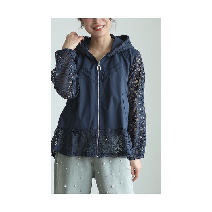雨の日を楽しむ微撥水素材レースブルゾン【5月22日20時販売新作】
