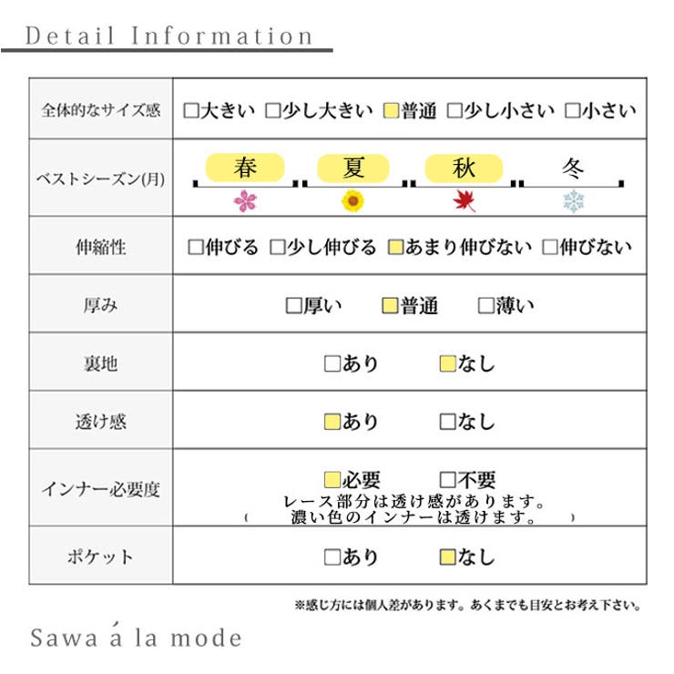 透き通る花レースのタックチュニック【6月1日20時販売新作】