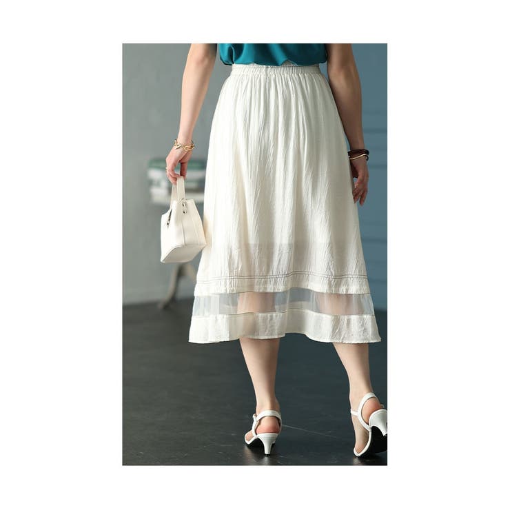 爽やかな風を感じるシフォン切替フレアスカート レディース ファッション | Sawa a la mode | 詳細画像14 