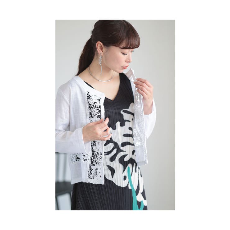 上品に羽織れる花レースジャケット【7月6日20時販売新作】