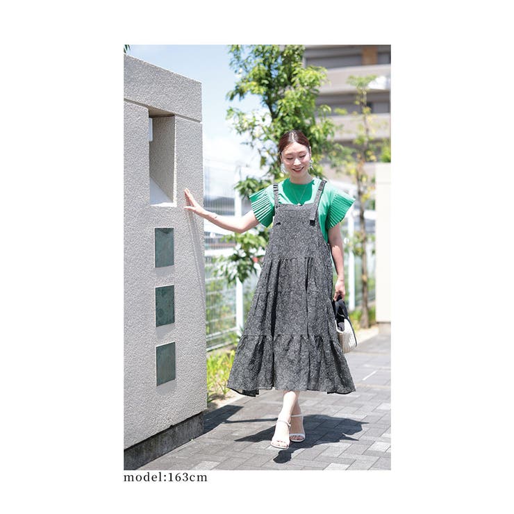 花模様浮き出る大人のサロペットスカート【7月6日20時販売新作】