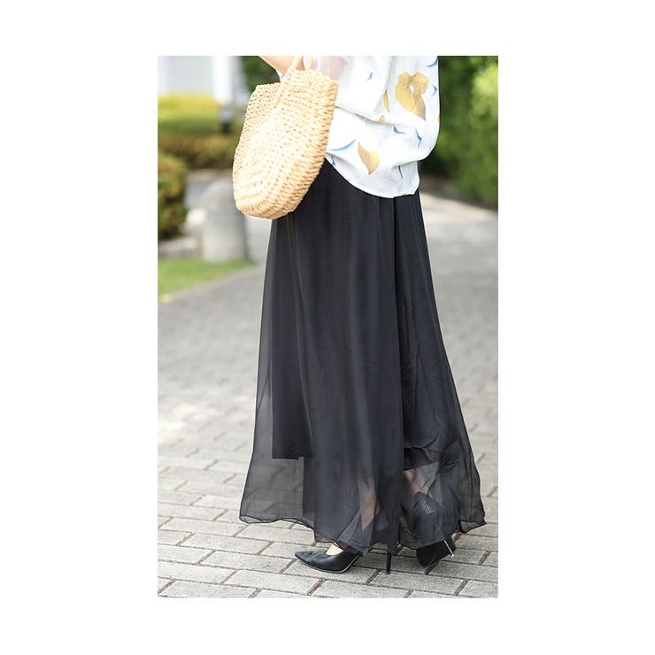 ふわり揺れるシフォンワイドパンツ【7月13日20時販売新作】