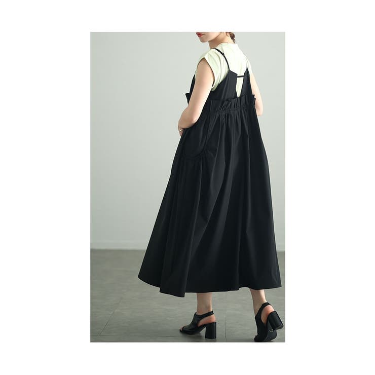 ひと雫◆フランスアンティーク｜美品フリルスモックゆったりワンピース 洒落感漂うヒトクセ切替フリルワンピース レディース