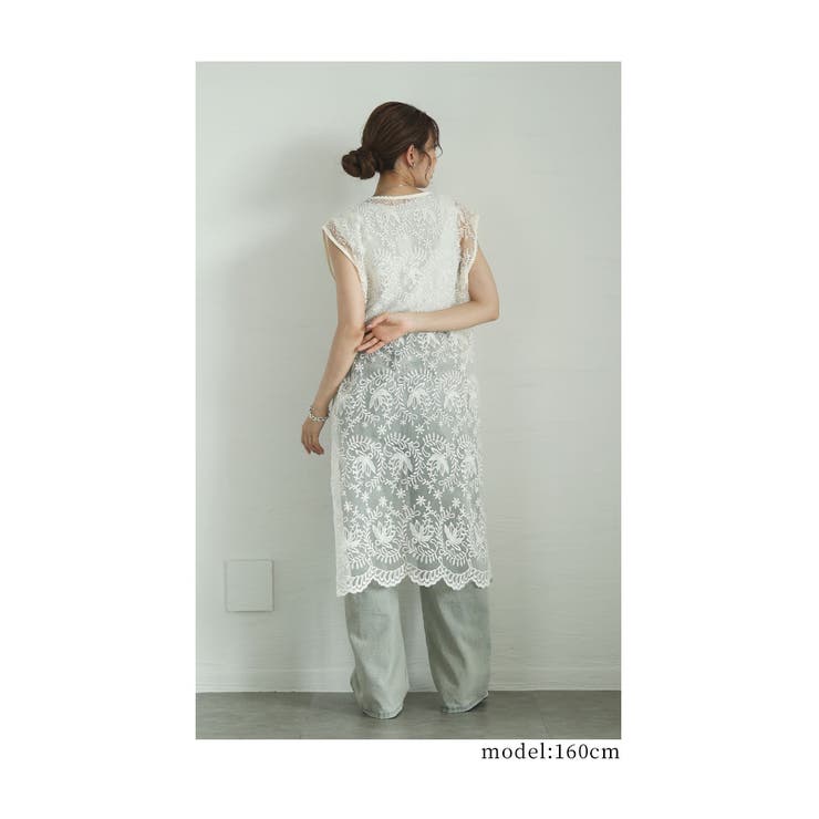 重ねておしゃれなフロントスリットレースワンピース レディース ファッション | Sawa a la mode | 詳細画像7 