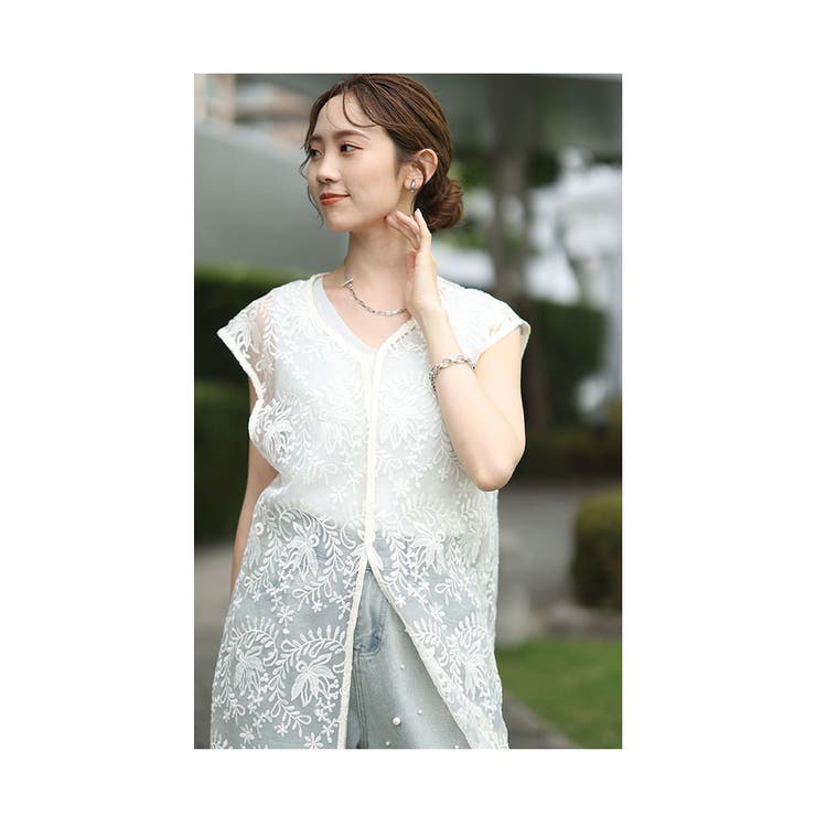 重ねておしゃれなフロントスリットレースワンピース レディース ファッション | Sawa a la mode | 詳細画像11 