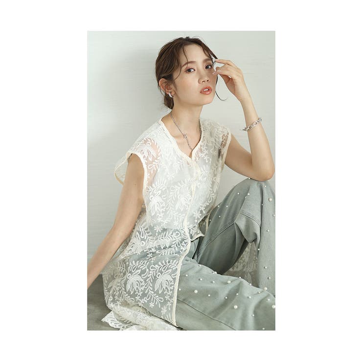 重ねておしゃれなフロントスリットレースワンピース レディース ファッション | Sawa a la mode | 詳細画像17 