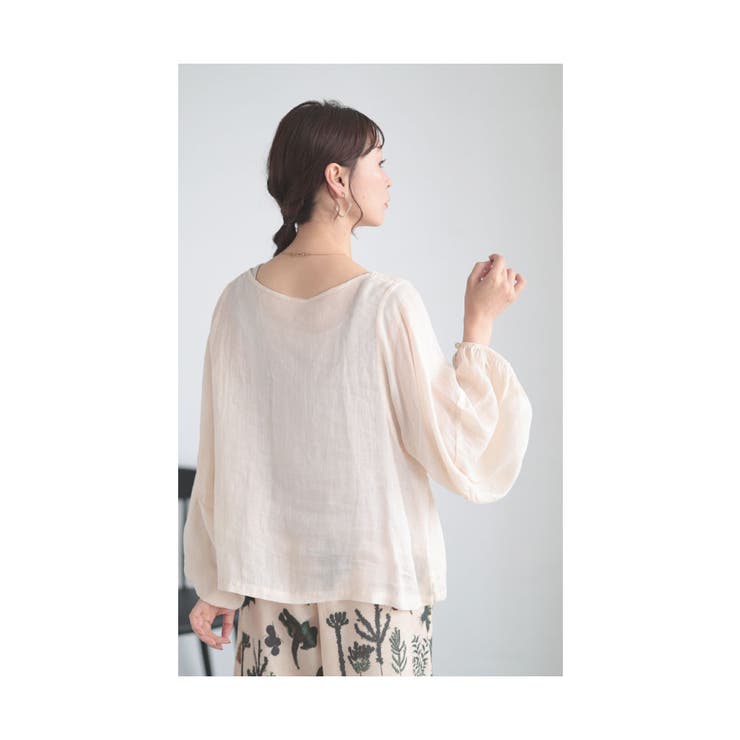 さらりと心地よいふんわり袖リネンブラウス レディース ファッション | Sawa a la mode | 詳細画像16 