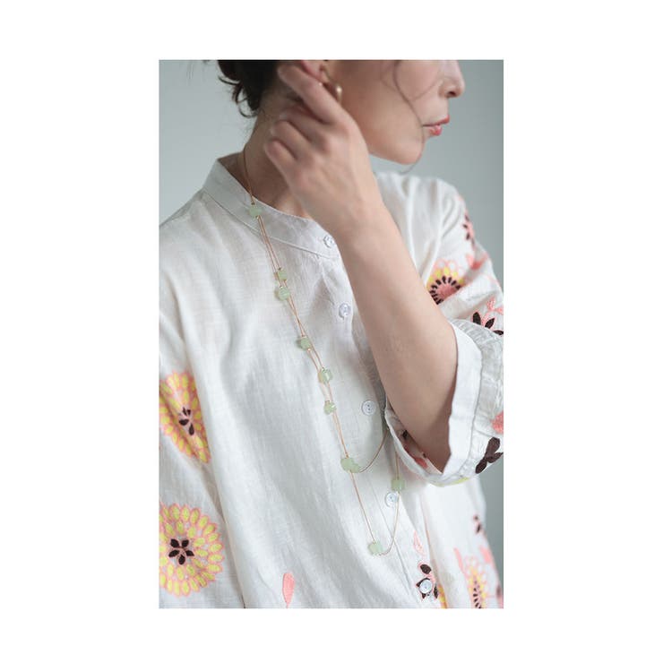 刺繍で描いた花が咲くコットンシャツチュニック レディース ファッション | Sawa a la mode | 詳細画像15 